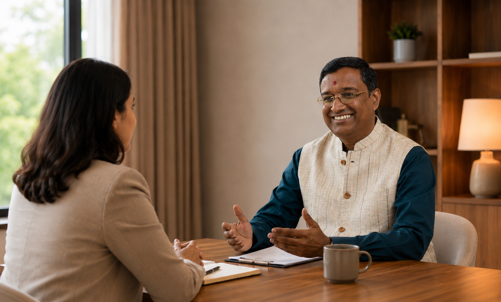 A one-on-one executive coaching conversation
